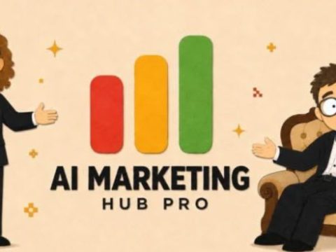 Daniel Agrici – AI Marketing Hub Pro AI Marketing Hub Pro logo with two cartoon characters in tuxedos.