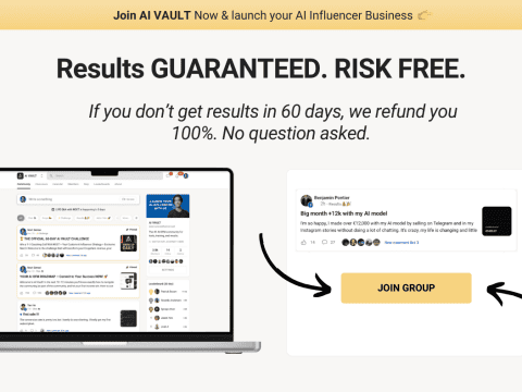 Mathieu Juanico – AI VAULT Screenshot of getWSOdownload platform showing results and join group button.