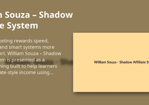 William Souza Shadow Affiliate System for affiliate marketing success.