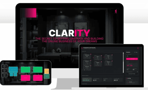 Ben Adkins – The Clarity Program Clarity software interface on multiple devices for online business management.