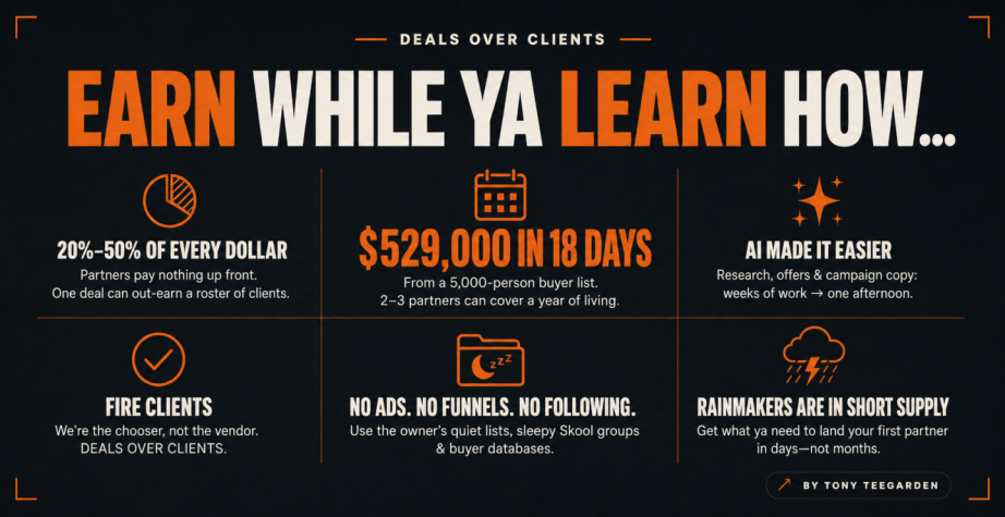 Tony Teegarden – Deals Over Clients